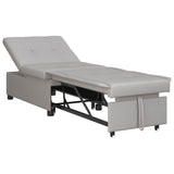 Divano Letto Estraibile Grigio 194 x 50 x 82 cm Tessuto