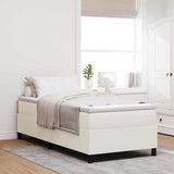 Letto a molle Crema e Bianco 80 x 200 cm Tessuto in Cords