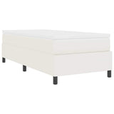 Letto a molle Crema e Bianco 80 x 200 cm Tessuto in Cords