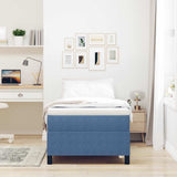 Letto a molle Blu e Bianco 80 x 200 cm Tessuto in Cords