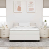 Letto a molle Crema e Bianco 160 x 200 cm Tessuto in Cords