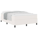 Letto a molle Crema e Bianco 160 x 200 cm Tessuto in Cords