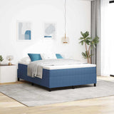 Letto a molle Blu e Bianco 160 x 200 cm Tessuto in Cords