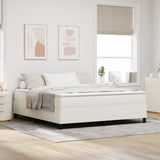 Letto a molle Crema e Bianco 180 x 200 cm Tessuto in Cords