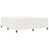 Letto a molle Crema e Bianco 180 x 200 cm Tessuto in Cords