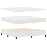 Letto a molle Crema e Bianco 180 x 200 cm Tessuto in Cords