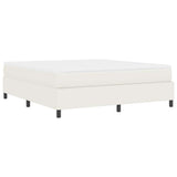 Letto a molle Crema e Bianco 180 x 200 cm Tessuto in Cords