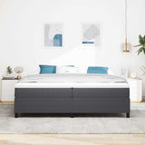 Letto a molle Grigio Scuro e Bianco 200 x 200 cm