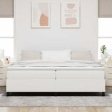 Letto a molle Crema e Bianco 200 x 200 cm Tessuto in Cords
