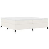 Letto a molle Crema e Bianco 200 x 200 cm Tessuto in Cords