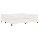 Letto a molle Crema e Bianco 200 x 200 cm Tessuto in Cords