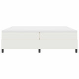 Letto a molle Crema e Bianco 200 x 200 cm Tessuto in Cords