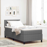 Letto a molle con testiera Grigio chiaro e bianco 80 x 200 cm