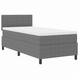 Letto a molle con testiera Grigio chiaro e bianco 80 x 200 cm