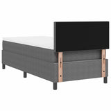 Letto a molle con testiera Grigio chiaro e bianco 80 x 200 cm