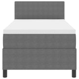 Letto a molle con testiera Grigio chiaro e bianco 80 x 200 cm