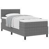 Letto a molle con testiera Grigio chiaro e bianco 80 x 200 cm