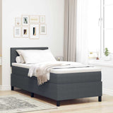 Letto a molle con testiera Grigio Scuro e Bianco 80 x 200 cm