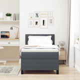 Letto a molle con testiera Grigio Scuro e Bianco 80 x 200 cm