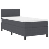 Letto a molle con testiera Grigio Scuro e Bianco 80 x 200 cm