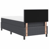 Letto a molle con testiera Grigio Scuro e Bianco 80 x 200 cm