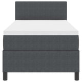Letto a molle con testiera Grigio Scuro e Bianco 80 x 200 cm