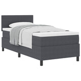 Letto a molle con testiera Grigio Scuro e Bianco 80 x 200 cm
