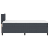 Letto a molle con testiera Grigio Scuro e Bianco 80 x 200 cm