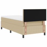 Letto a molle con testiera Grigio chiaro e bianco 80 x 200 cm