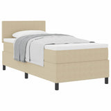 Letto a molle con testiera Grigio chiaro e bianco 80 x 200 cm