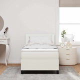 Letto a molle Crema e Bianco 100 x 200 cm Tessuto in Cords