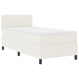 Letto a molle Crema e Bianco 100 x 200 cm Tessuto in Cords
