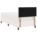 Letto a molle Crema e Bianco 100 x 200 cm Tessuto in Cords