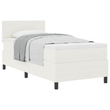 Letto a molle Crema e Bianco 100 x 200 cm Tessuto in Cords