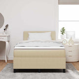 Letto a molle con testiera Grigio chiaro e bianco 120 x 190 cm