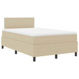 Letto a molle con testiera Grigio chiaro e bianco 120 x 190 cm