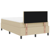 Letto a molle con testiera Grigio chiaro e bianco 120 x 190 cm
