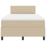 Letto a molle con testiera Grigio chiaro e bianco 120 x 190 cm