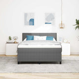 Letto a molle con testiera Grigio chiaro e bianco 140 x 200 cm