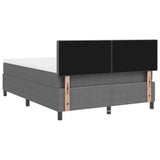 Letto a molle con testiera Grigio chiaro e bianco 140 x 200 cm