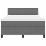 Letto a molle con testiera Grigio chiaro e bianco 140 x 200 cm