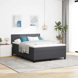 Letto a molle con testiera Grigio Scuro e Bianco 160 x 200 cm