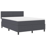 Letto a molle con testiera Grigio Scuro e Bianco 160 x 200 cm