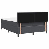 Letto a molle con testiera Grigio Scuro e Bianco 160 x 200 cm
