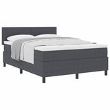 Letto a molle con testiera Grigio Scuro e Bianco 160 x 200 cm