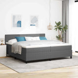 Letto a molle con testiera Grigio chiaro e bianco 200 x 200 cm