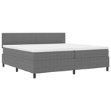 Letto a molle con testiera Grigio chiaro e bianco 200 x 200 cm