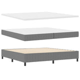 Letto a molle con testiera Grigio chiaro e bianco 200 x 200 cm