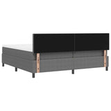Letto a molle con testiera Grigio chiaro e bianco 200 x 200 cm