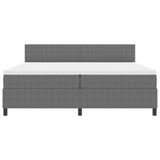 Letto a molle con testiera Grigio chiaro e bianco 200 x 200 cm
